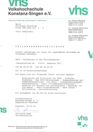 Kopie Zertifikat VHS Konstanz UNIX Einfhrung