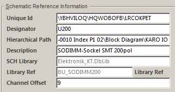 Bildschirmcopy der Unique ID im PCB Symbol