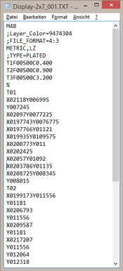 Screenshot NC Daten File