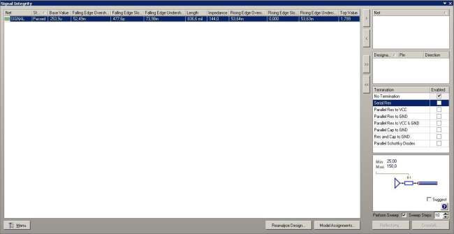 Das Altium Signal Integrity Panel