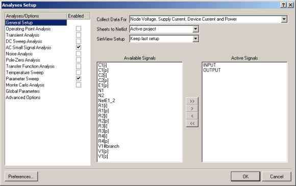 Altium Analyses Setup Menue