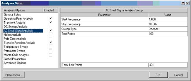 Transient AC-Analyses Setup Altium Menue Transient AC-Analyses Setup