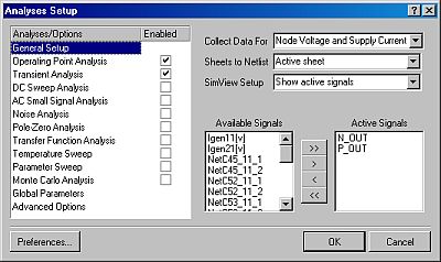 Altium Analyses Setup Menue