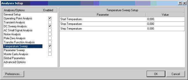 Altium Menue Transient Temperatur-Analyses Setup