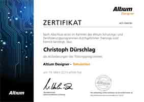 Altium Designer Simulationstraining Zertifikat